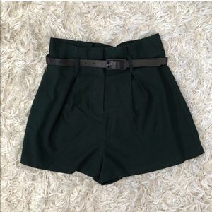 Green High-Waisted Shorts